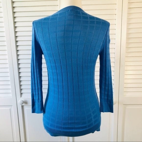 HALOGEN Blue Cotton Blend Sweater Size Extra Small - Picture 6 of 9